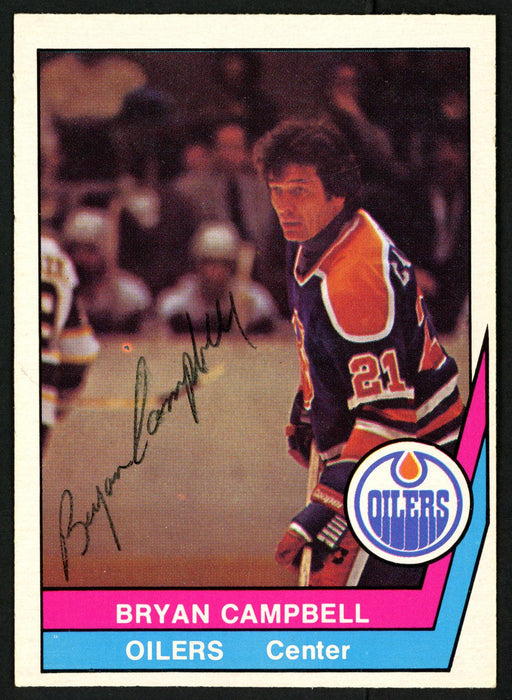 Bryan Campbell Autographed 1977-78 WHA O-Pee-Chee Card #22 Edmonton Oilers SKU #151337 - RSA