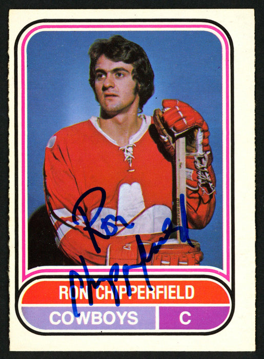 Ron Chipperfield Autographed 1975-76 WHA O-Pee-Chee Card #4 Calgary Cowboys SKU #151391 - RSA