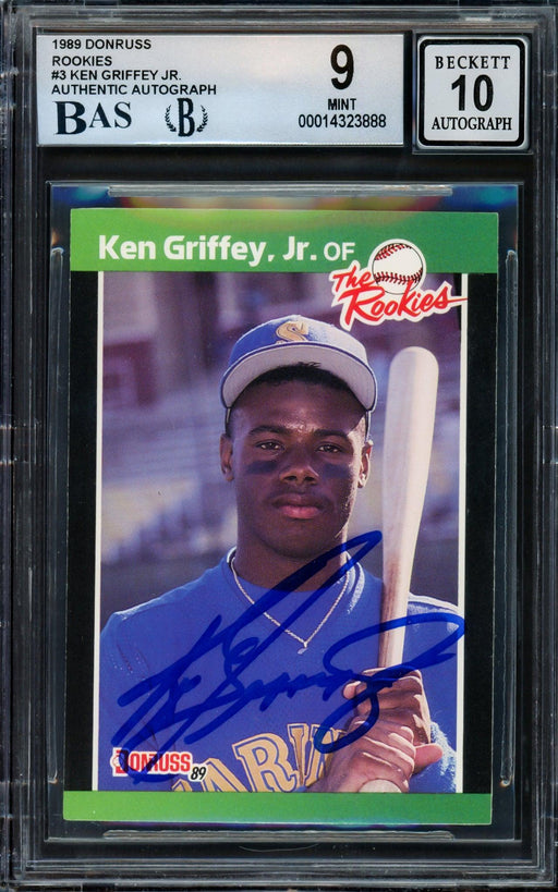 Ken Griffey Jr Signed Seattle Mariners 1989 Topps Traded Baseball Rookie  Card #41T (Beckett Mint 9 - Auto Grade 10)