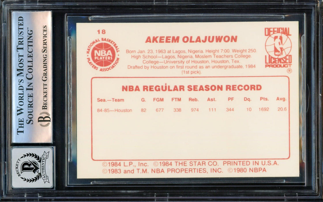 Hakeem Olajuwon Autographed 1987-88 Fleer Card #80 Houston Rockets Auto  Grade Gem Mint 10 Beckett BAS #14128166 - Mill Creek Sports