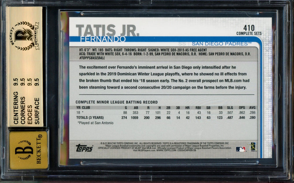  Graded 2019 Topps Complete Set Fernando Tatis Jr. #410