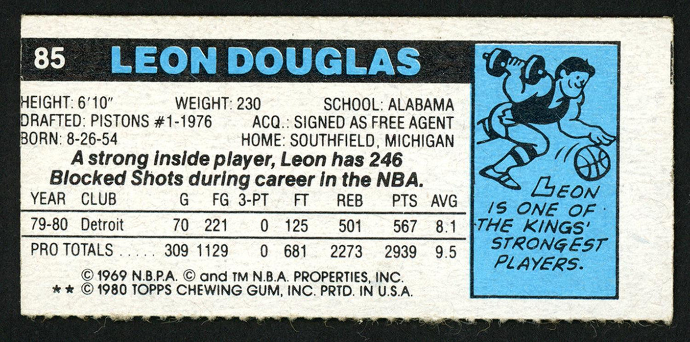 Leon Douglas Autographed 1980-81 Topps Card #85 Kansas City Kings SKU #150266 - RSA
