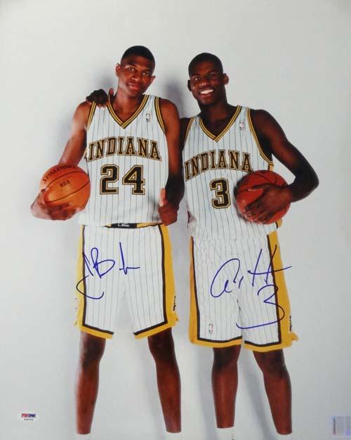 Al Harrington & Jonathan Bender Autographed 16x20 Photo Indiana Pacers PSA/DNA #S76726 - RSA