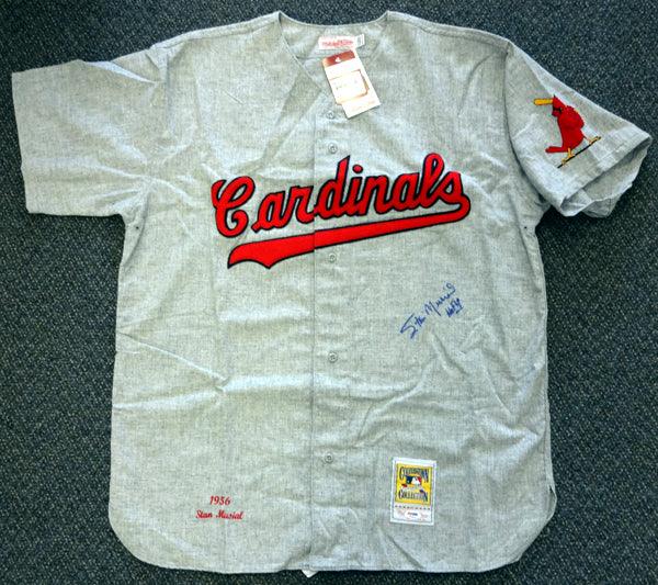 St. Louis Cardinals Stan Musial Autographed Gray Mitchell & Ness Jerse — RSA
