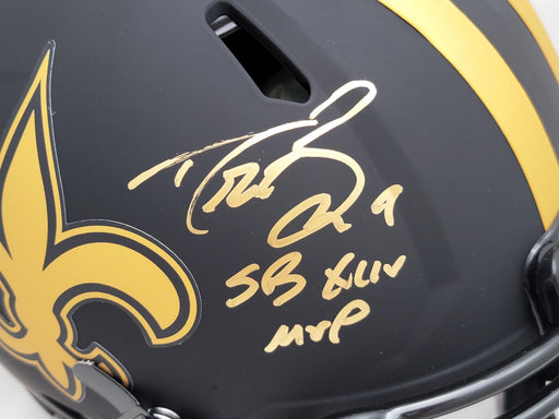New Orleans Saints Drew Brees Autographed Black Jersey SB XLIV MVP Beckett BAS Witness