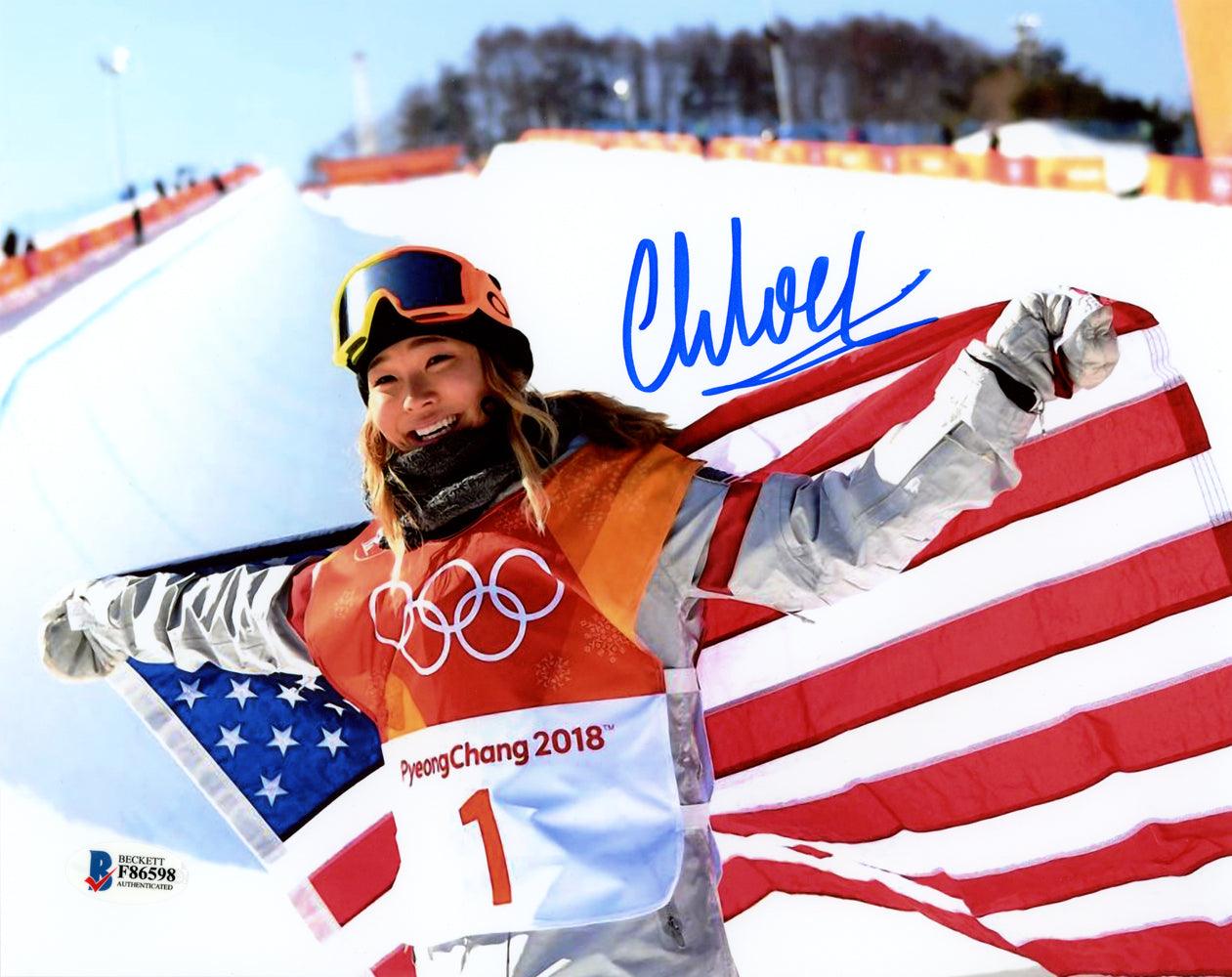 Chloe Kim Autographed 8x10 Photo Team USA Women's Snowboarding 2018 Winter Olympics Beckett BAS Stock #144536 - RSA