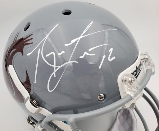 Ryan Leaf Autographed Washington State Cougars Gray Schutt Full Size Replica Helmet Beckett BAS QR Stock #193975 - RSA