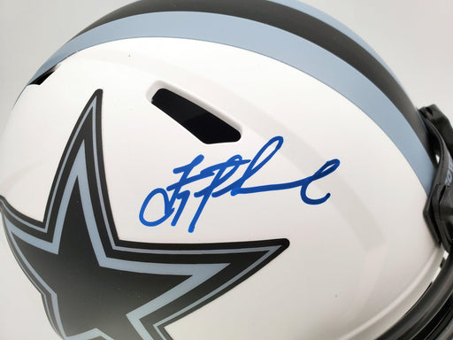 Troy Aikman Autographed Dallas Cowboys Lunar Eclipse White Full Size Replica Speed Helmet Beckett BAS QR Stock #193768 - RSA