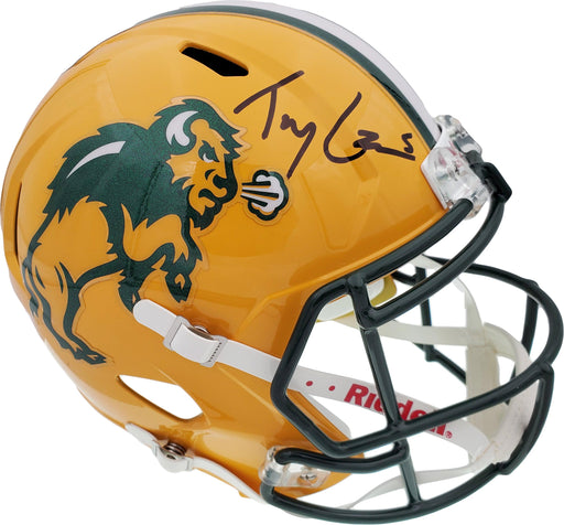 Trey Lance Autographed North Dakota State Bison Yellow Full Size Replica Speed Helmet Beckett BAS Stock #191978 - RSA