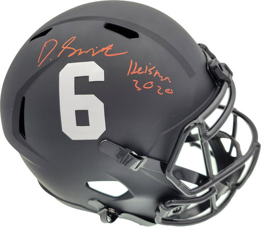 Devonta Smith Autographed Alabama Crimson Tide Eclipse Black Full Size Replica Speed Helmet "Heisman 2020" Beckett BAS Stock #191976 - RSA