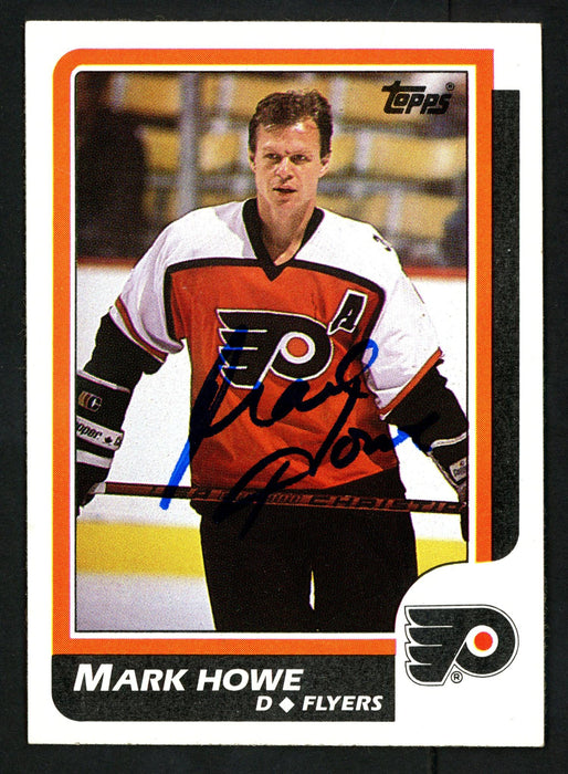 Mark Howe Autographed 1986-87 Topps Card #123 Philadelphia Flyers SKU #151999 - RSA