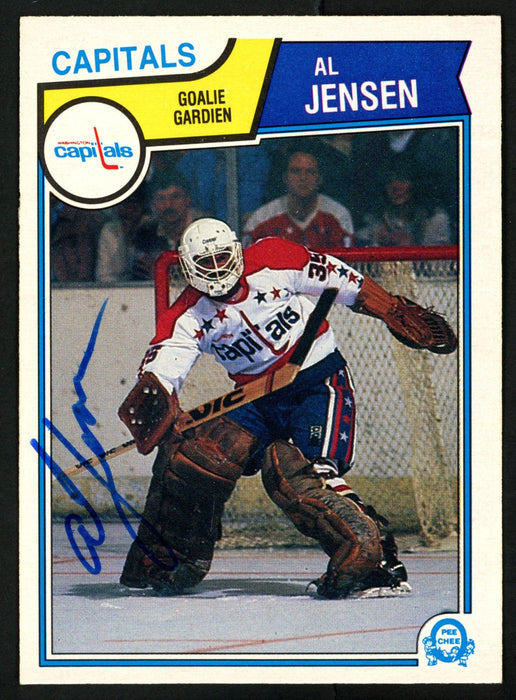 Al Jensen Autographed 1983-84 O-Pee-Chee Rookie Card #373 Washington Capitals SKU #151384 - RSA