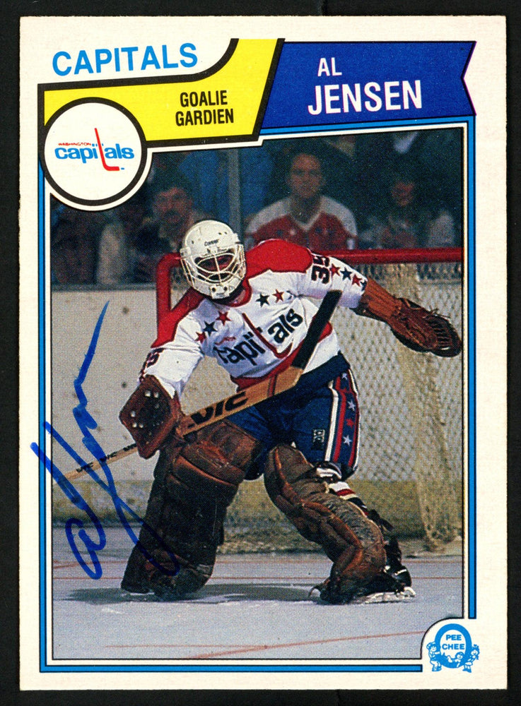 Al Jensen Autographed 1983-84 O-Pee-Chee Rookie Card #373 Washington Capitals SKU #151384 - RSA