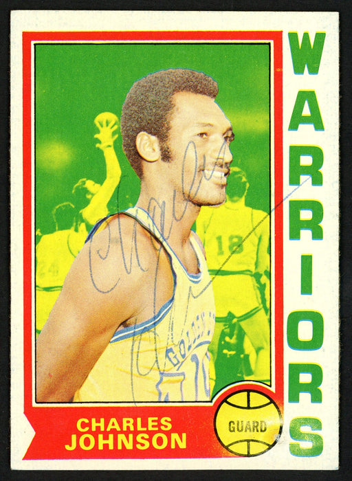 Charles Johnson Autographed 1974-75 Topps Card #14 Golden State Warriors SKU #150056 - RSA