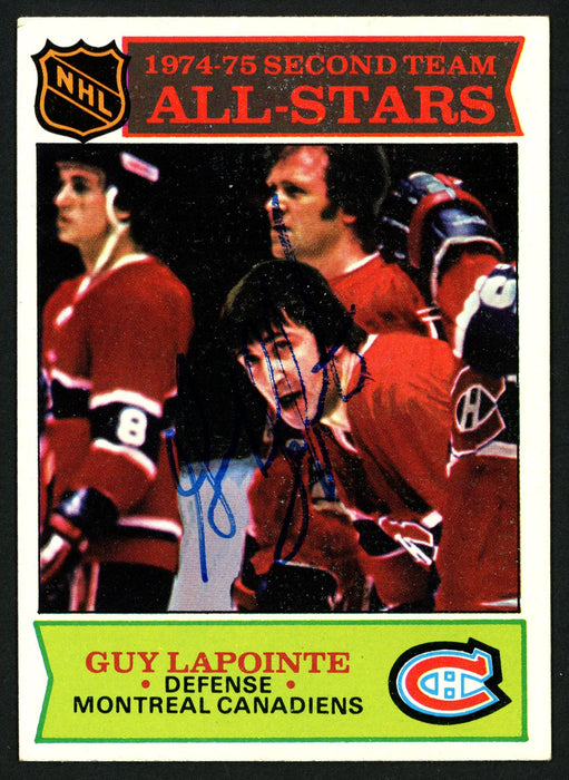 Guy LaPointe Autographed 1975-76 Topps Card #293 Montreal Canadiens SKU #149976 - RSA