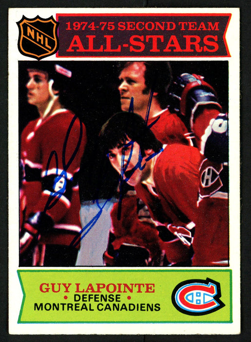 Guy LaPointe Autographed 1975-76 Topps Card #293 Montreal Canadiens SKU #149977 - RSA