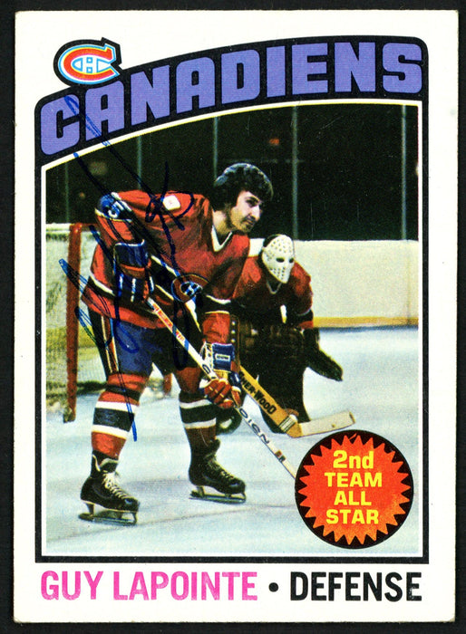Guy LaPointe Autographed 1976-77 Topps Card #223 Montreal Canadiens SKU #150193 - RSA