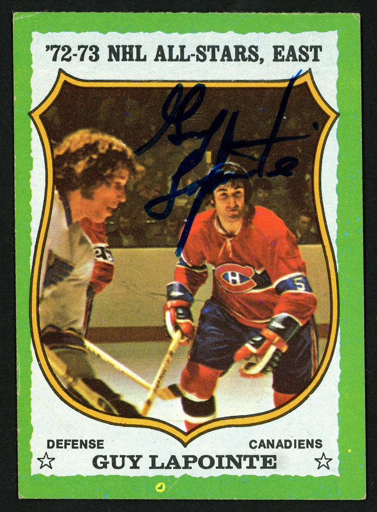 Guy LaPointe Autographed 1973-74 Topps Card #170 Montreal Canadiens SKU #149974 - RSA