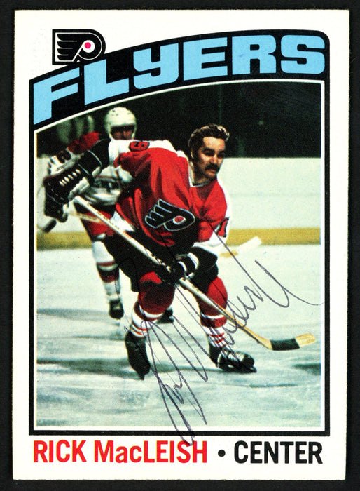 Rick MacLeish Autographed 1976-77 Topps Card #121 Philadelphia Flyers SKU #150184 - RSA