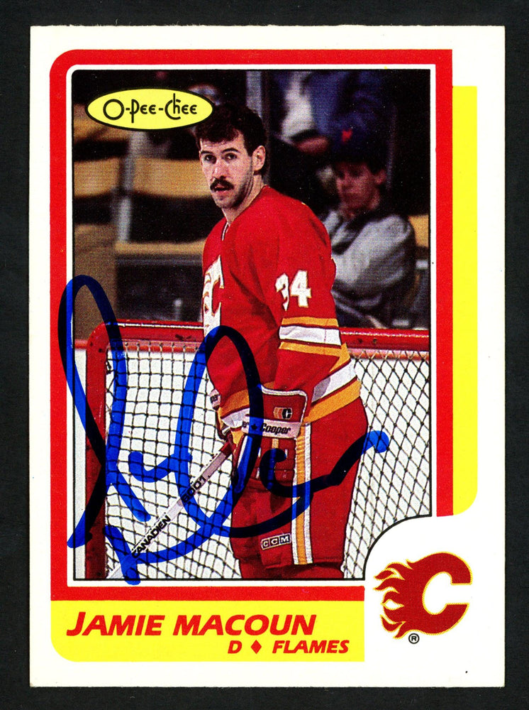 Jamie Macoun Autographed 1986-87 O-Pee-Chee Card #203 Calgary Flames SKU #152016 - RSA