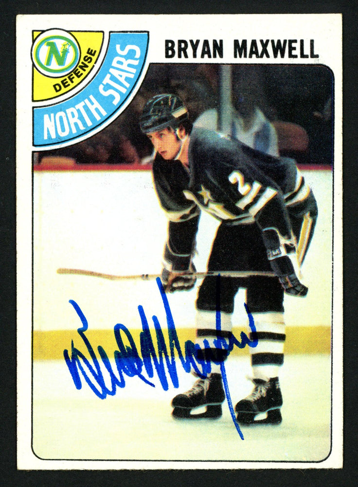 Bryan Maxwell Autographed 1978-79 Topps Rookie Card #216 Minnesota North Stars SKU #153574 - RSA