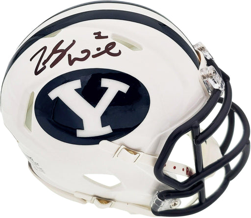Zach Wilson Autographed BYU Cougars White Speed Mini Helmet Beckett BAS Stock #191114 - RSA