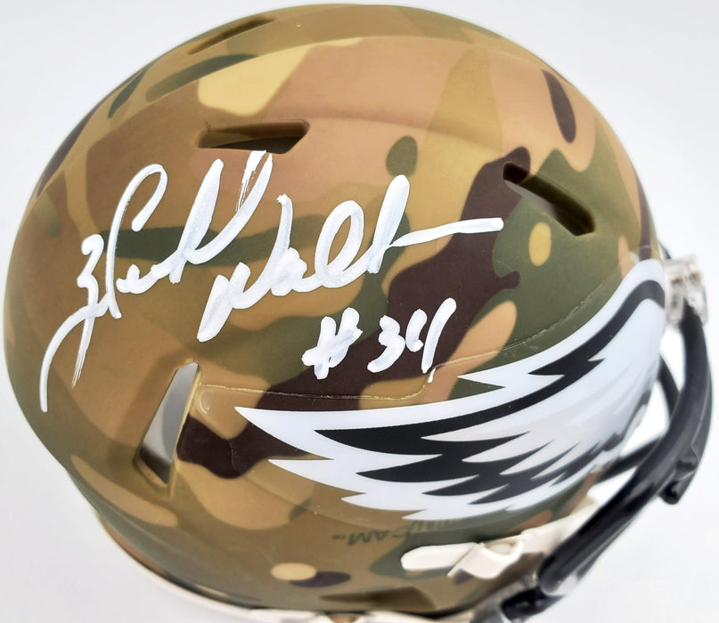 Herschel Walker Autographed Philadelphia Eagles Camo Speed Mini Helmet Beckett BAS Stock #185956 - RSA