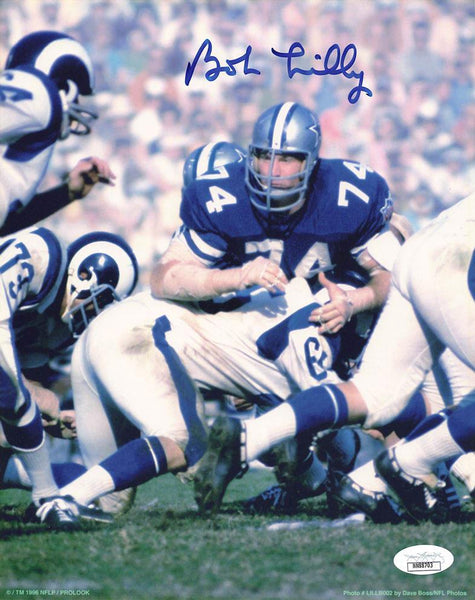 Dallas Cowboys Bob Lilly HOF 1980 11X 14 JSA Photo 