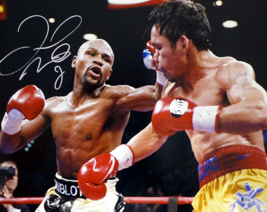 Floyd Mayweather Jr. Autographed 16x20 Photo Vs. Pacquiao Beckett BAS #I61256 - RSA