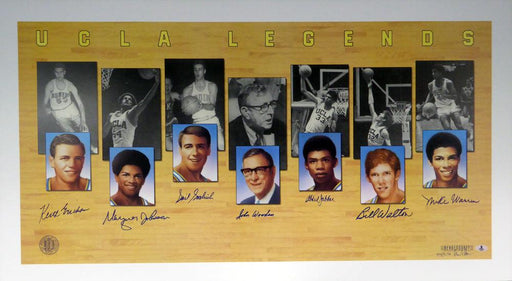 UCLA Bruins Legends Autographed 22x40 Lithograph With 7 Signatures Including Kareem Abdul-Jabbar, John Wooden & Bill Walton Beckett BAS Stock #121631 - RSA