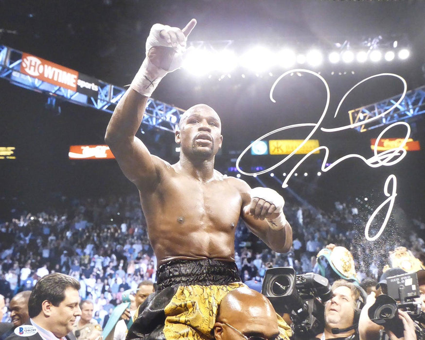 Floyd Mayweather Jr. Autographed Framed 16x20 Photo Beckett BAS Stock #162399 - RSA