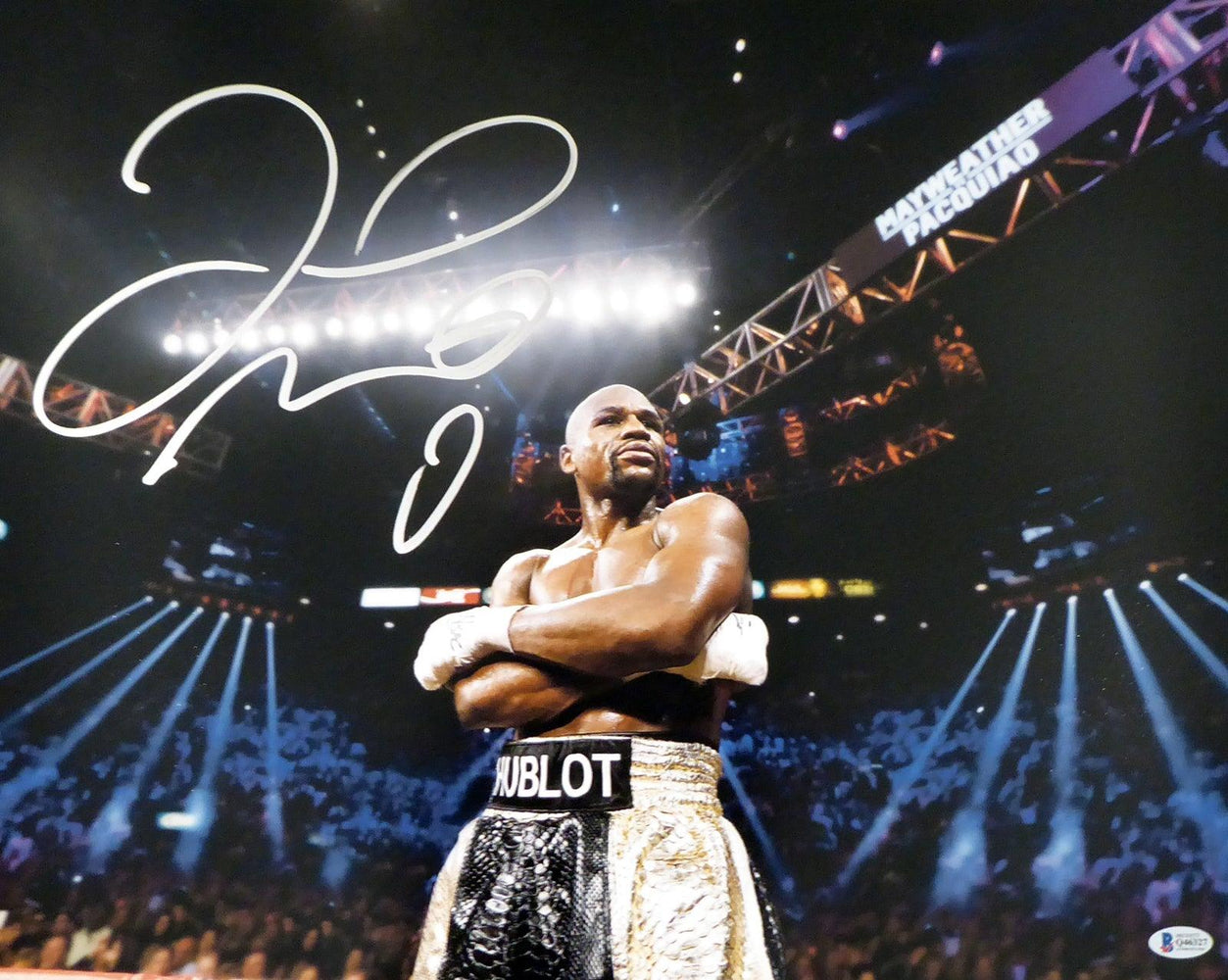 Floyd Mayweather Jr. Autographed 16x20 Photo Beckett BAS Stock #157359 - RSA