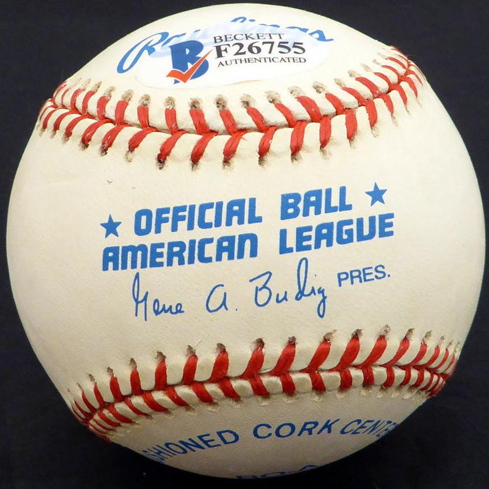 Joe Ginsberg Autographed Official AL Baseball Boston Red Sox, Detroit Tigers Beckett BAS #F26755 - RSA