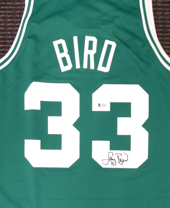 Boston Celtics Larry Bird Autographed Authentic Green Mitchell & Ness Jersey Size M Beckett BAS Stock #177712 - RSA