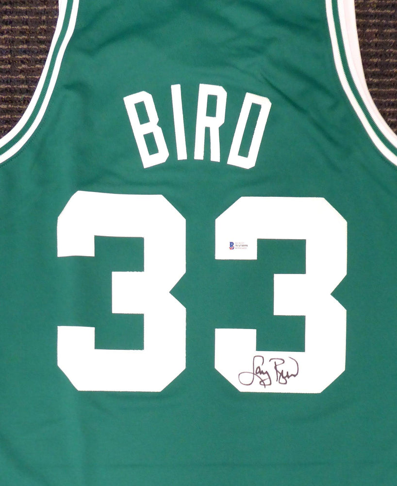 Boston Celtics Larry Bird Autographed Authentic Green Mitchell & Ness Jersey Size M Beckett BAS Stock #177712 - RSA
