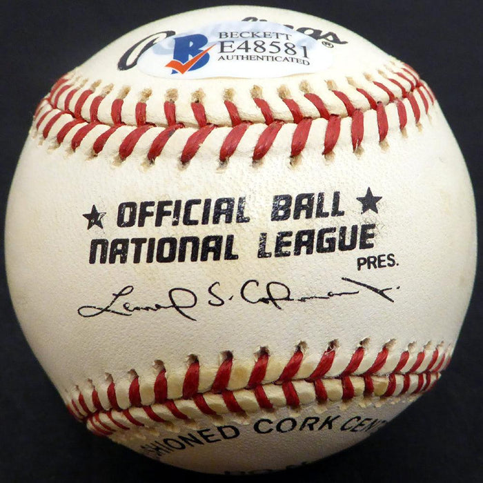 Dick Whitman Autographed Official NL Baseball Brooklyn Dodgers Beckett BAS #E48581 - RSA