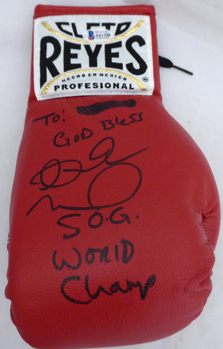 Andre Ward Autographed Red Reyes Boxing Glove "God Bless, S.O.G. & World Champ" Beckett BAS #V61330 - RSA