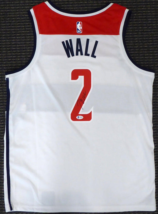 Washington Wizards John Wall Autographed White Nike Swingman Jersey Size L Beckett BAS Stock #182245 - RSA