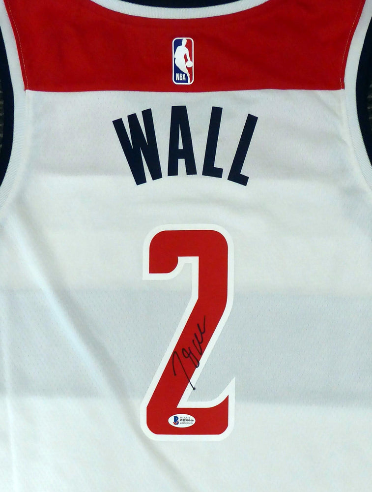 Washington Wizards John Wall Autographed White Nike Swingman Jersey Size L Beckett BAS Stock #182245 - RSA