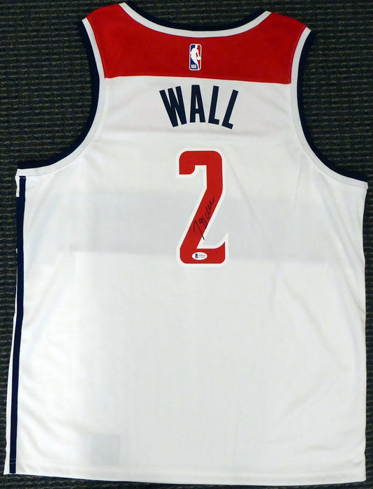 Washington Wizards John Wall Autographed White Nike Swingman Jersey Size XL Beckett BAS Stock #182244 - RSA