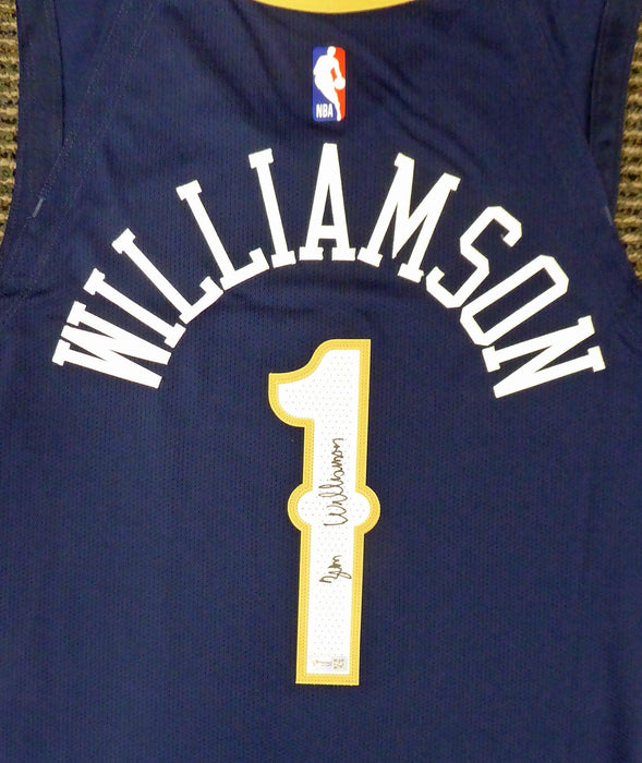 New Orleans Pelicans Zion Williamson Autographed Authentic Blue Nike Jersey Size 48 Fanatics Holo Stock #185354 - RSA