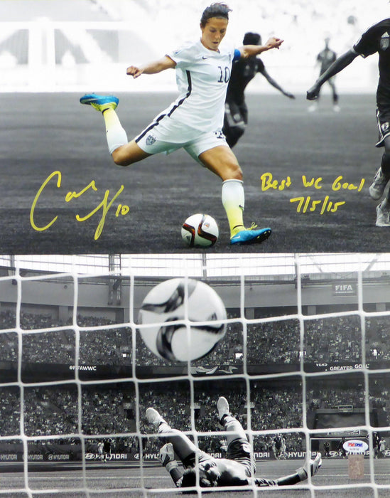 Carli Lloyd Autographed 16x20 Photo Team USA "Best WC Goal 7/5/15" PSA/DNA Stock #98149 - RSA