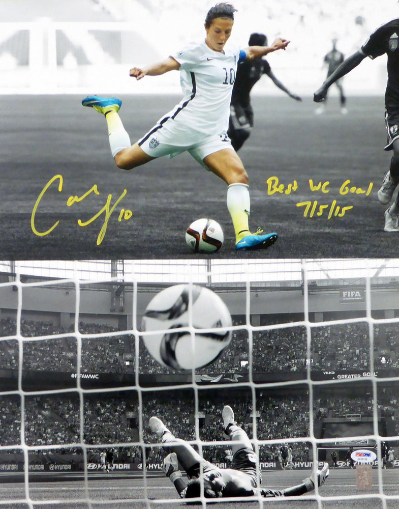 Carli Lloyd Autographed 16x20 Photo Team USA "Best WC Goal 7/5/15" PSA/DNA Stock #98149 - RSA