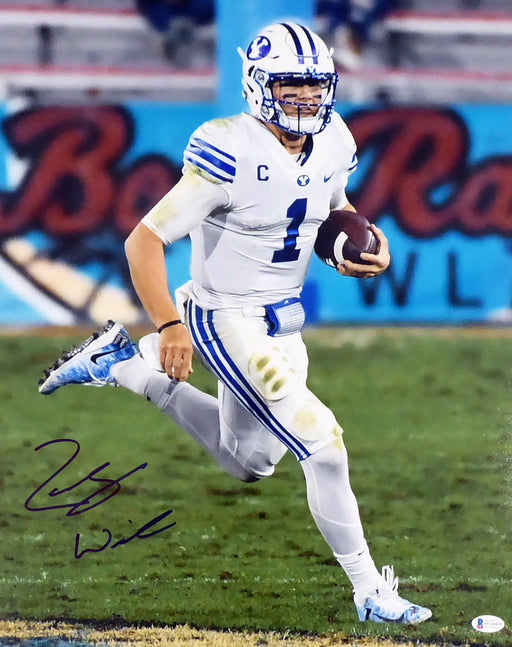 Zac Wilson Autographed 16x20 Photo BYU Cougars Beckett BAS Stock #191141 - RSA