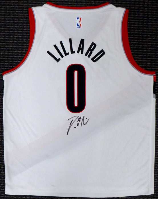 Portland Trail Blazers Damian Lillard Autographed White Fanatics Jersey Size XL Beckett BAS #Z54921 - RSA