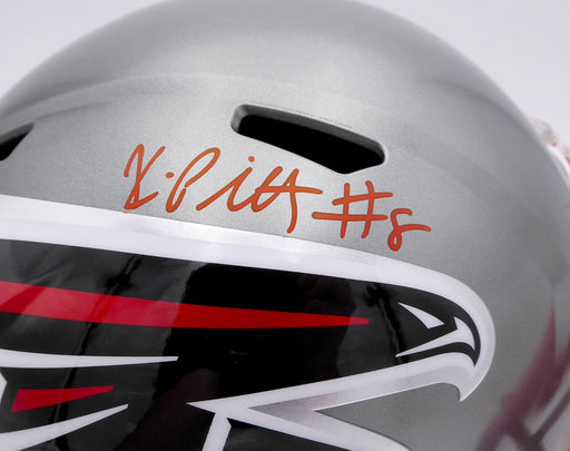 Kyle Pitts Autographed Atlanta Falcons Flash Silver Full Size Replica Speed Helmet Beckett BAS QR #WL43906 - RSA