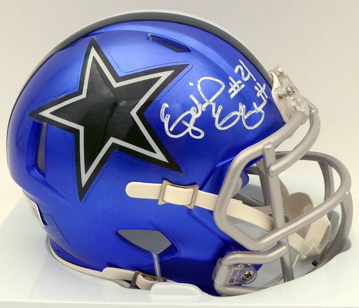 Ezekiel Elliott Autographed Signed Dallas Cowboys Matte Black Full Size  Speed Replica Helmet Beckett Beckett