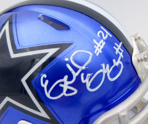 Ezekiel Elliott Autographed Dallas Cowboys Blaze Mini Helmet Beckett  Witnessed