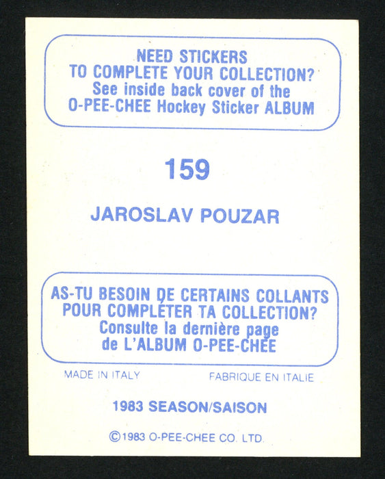 Jaroslav Pouzar Autographed 1983-84 O-Pee-Chee Sticker Card #159 Edmonton Oilers SKU #153610 - RSA