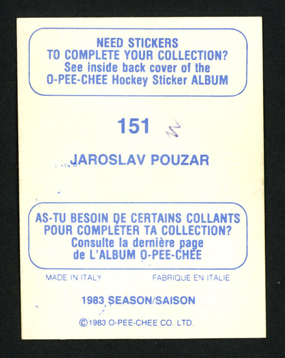 Jaroslav Pouzar Autographed 1983-84 O-Pee-Chee Sticker Card #151 Edmonton Oilers SKU #153616 - RSA